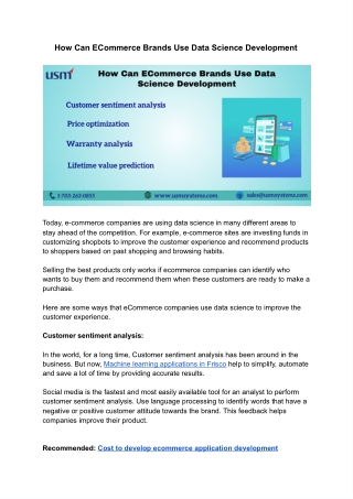 How Can ECommerce Brands Use Data Science Development