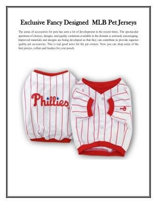 Exclusive Fancy Designed MLB Pet Jerseys