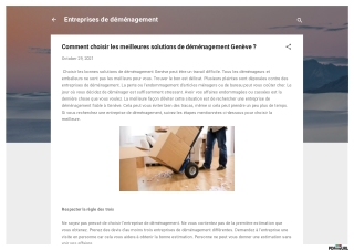 Comment choisir les meilleures solutions de déménagement Genève?