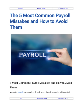 The 5 Most Common Payroll Mistakes and How to Avoid Them