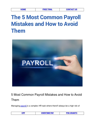 The Top 5 Payroll Errors and How to Avoid Them
