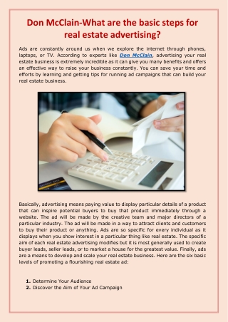 Don McClain-What are the basic steps for real estate advertising-converted