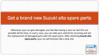 Suzuki alto spare parts