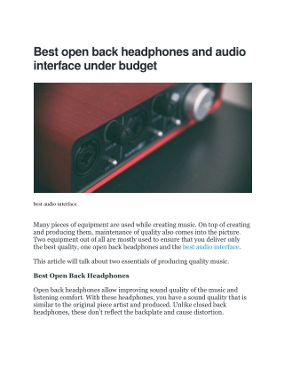 Best open back headphones and audio interface under budget-converted