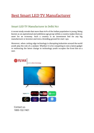 Best Smart LED TV Manufacturer