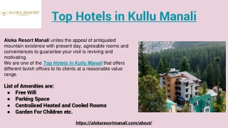 Top Hotel in Kullu Manali