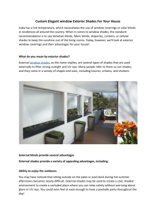 Custom Elegant window Exterior Shades For Your House