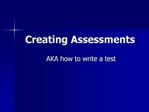Creating Assessments