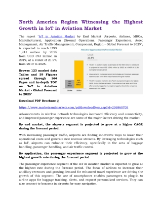 North America Region Witnessing the Highest Growth in IoT in Aviation Market