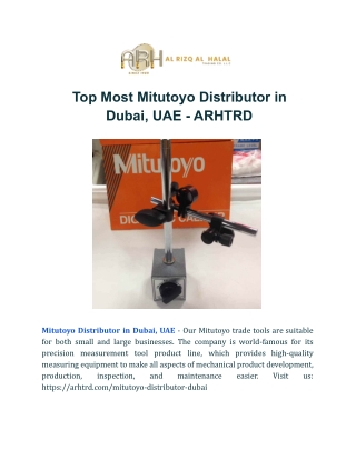 Top Most Mitutoyo Distributor in Dubai, UAE