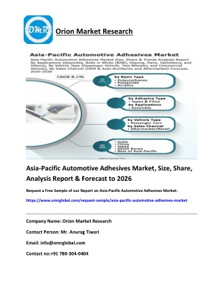 Asia-Pacific Automotive Adhesives Market