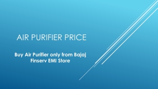 Buy Air Purifier only from Bajaj Finserv EMI Store