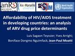 Affordability of HIV