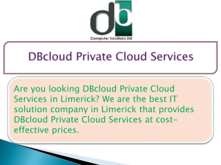 DBcloud Private Cloud Services