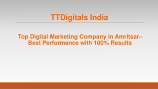 Top Digital Marketing Company in Amritsar - TTDigitals
