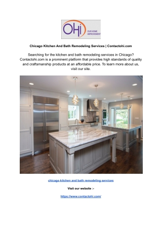 Chicago Kitchen And Bath Remodeling Services _ Contactohi