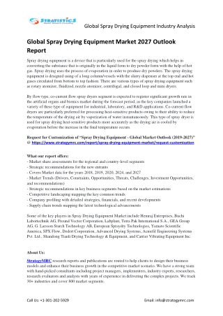 Global Spray Drying Equipment Market Report Key Players Analysis