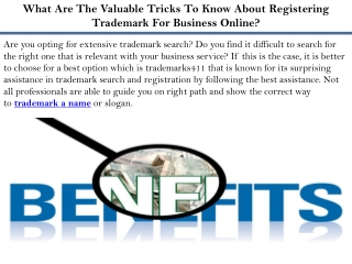 What Are The Valuable Tricks To Know About Registering Trademark For Business On