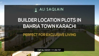 Builder Location Plots In Bahria Town Karachi