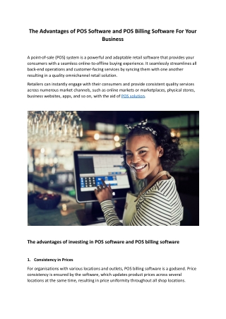 The Advantages of POS Software and POS Billing Software For Your Business | ETP
