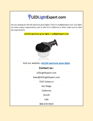 Led full spectrum grow lights | Ledlightexpert.com