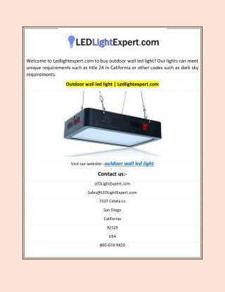 Outdoor wall led light | Ledlightexpert.com