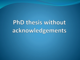 Acknowledgement mandatory in thesis