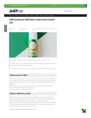 CBD Creams & CBD Pain Cream Users Guide