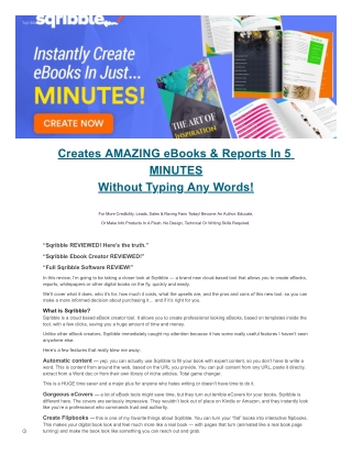 Sqribble CREATE EBOOKS IN JUST 60 SECONDS!