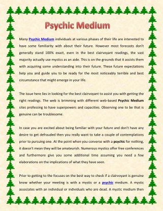 Psychic Medium