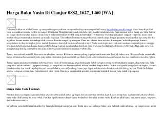 Harga Buku Yasin Di Cianjur 0882·1627·1460 {WA}