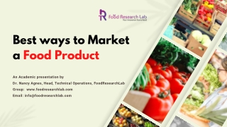 Best Ways to Marker a Food Product