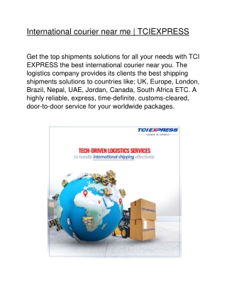 International courier near me | TCIEXPRESS
