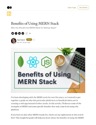 Benefits of Using MERN Stack