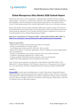 Mesoporous Silica Market Forecasts to 2028