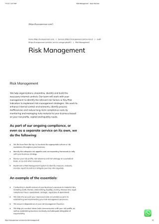 Company Risk Management Services in Asia - Issac Panneer