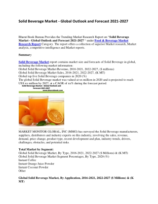 Solid Beverage Market - Global Outlook and Forecast 2021-2027-converted