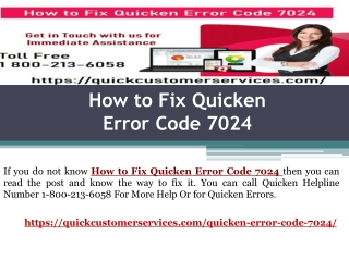 Call - 1-800-213-6058 - How to Fix Quicken Error Code 7024