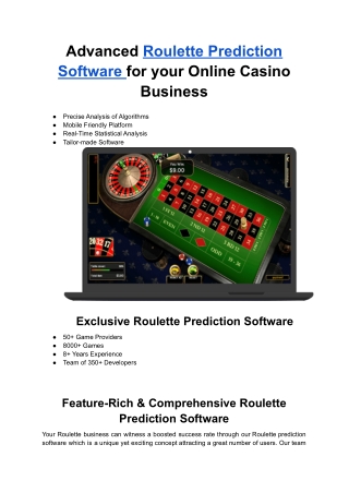 Roulette Prediction Software