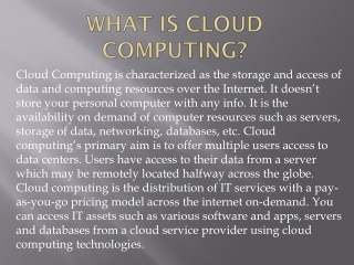 What is Cloud Computing?