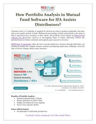 How Portfolio Analysis in Mutual Fund Software for IFA Assists Distributors