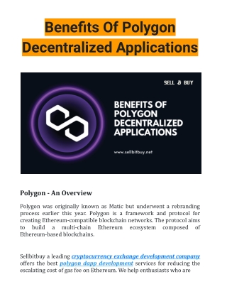 Benefits Of Polygon Decentralized Applications