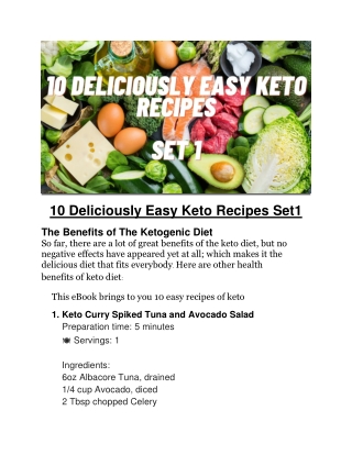 10 Deliciously Easy Keto Recipes Set1