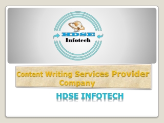 Content Writing Services Provider Company