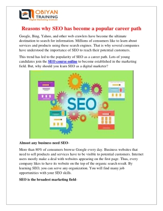 Reasons why SEO has become a popular career path
