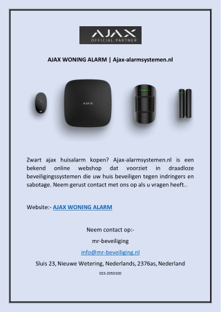 AJAX WONING ALARM | Ajax-alarmsystemen.nl