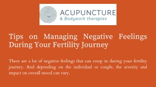 Tips on Managing Negative Feelings During Your Fertility Journey
