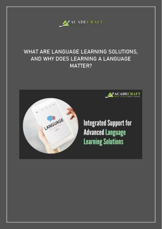 LANGUAGE LEARNING SOLUTION