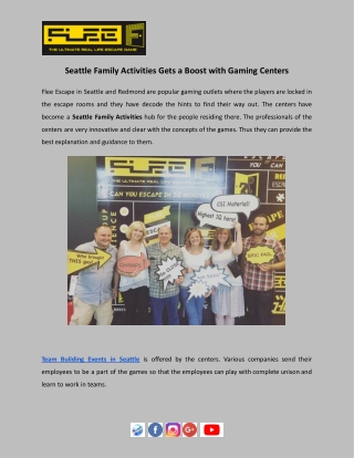 Seattle Family Activities Gets a Boost with Gaming Centers.docx