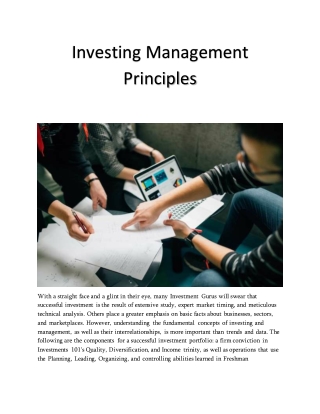 Investing Management Principles